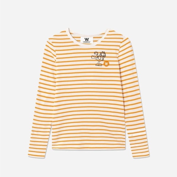 Wood Wood x Garfield Moa Long Sleeve T-Shirt - Picture 1 of 8